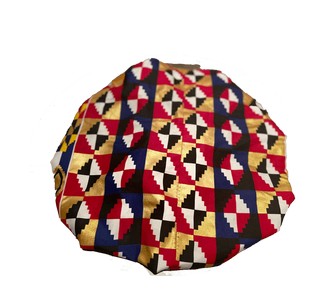 Kente Print Bonnet / Schlafhaube mit Satin-Innenfutter