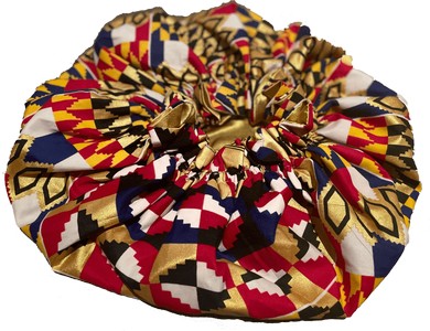 Kente Print Bonnet / Schlafhaube mit Satin-Innenfutter